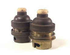 画像2: 1920-30's 2-set Brass Lamp Sockets 【B22】 (2)