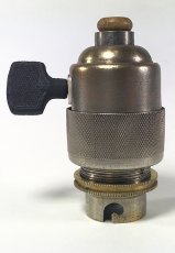 画像1: 1940-50's Nickeled-Brass Lamp Socket 【B22】 (1)