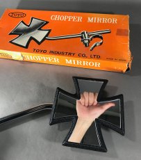 画像2: 1960-70's Chopper Maltese Cross Mirror (2)