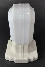 画像4: 1930's Art Deco "Porcelain＆Milk Glass" Bathroom Lamp (4)