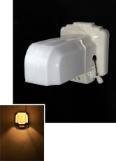 画像1: 1930's Art Deco "Porcelain＆Milk Glass" Bathroom Lamp (1)