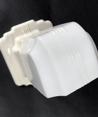 画像5: 1930's Art Deco "Porcelain＆Milk Glass" Bathroom Lamp (5)