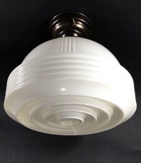 画像7:  1950's "Red-Spot" Glass Ceiling Light  【超特大！！】 (7)