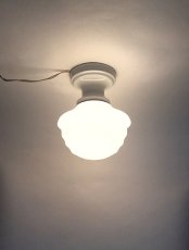 画像3:  1920's【Art Deco】Milk Glass School House Ceiling Light  (3)