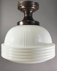 画像1:  1950's "Red-Spot" Glass Ceiling Light  【超特大！！】 (1)