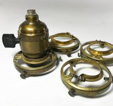 画像1: -＊残り2個＊-  1890-1910's Brass Shade fitters light fixture parts (1)