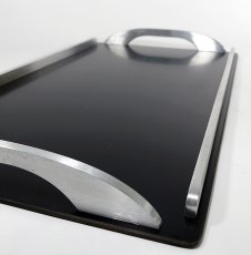 画像2: ★Mint Condition★　 1930-40's “Art Deco”  Cocktail Serving Tray  【BLACK × SILVER】 (2)