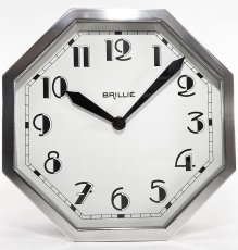 画像6: ☆BLACK & SILVER☆  1930's French "BRILLIE" Octagon Wall Clock 【超・Mint Condition】 (6)