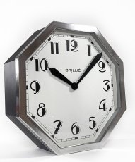 画像1: ☆BLACK & SILVER☆  1930's French "BRILLIE" Octagon Wall Clock 【超・Mint Condition】 (1)