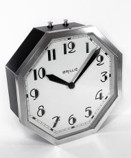 画像2: ☆BLACK & SILVER☆  1930's French "BRILLIE" Octagon Wall Clock 【超・Mint Condition】 (2)