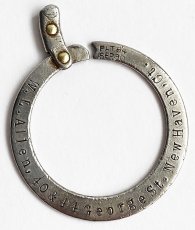 画像1: 【Pat.1884】  Nickeled-Brass"Double Lock" Key Ring (1)