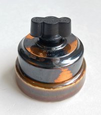 画像2: 1900-10's【PERKINS】Copper＆Porcelain Rotary Switch  Dead-Stock (2)