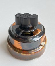 画像3: 1900-10's【PERKINS】Copper＆Porcelain Rotary Switch  Dead-Stock (3)