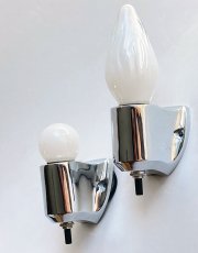 画像1: 1950-60's “PAIR”Chrome Candle Lamp  【箱付きデッドストック】 (1)