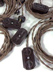 画像6: 1930-40's【4メーター】Extension Cord + Bakelite 3-Outlet -＊残り7台＊- (6)