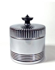 画像3: 1930's Art Deco【BLACK × CHROME】Lidded Jar / Container (3)