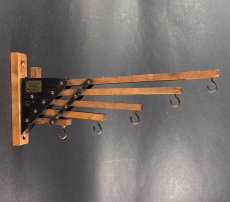 画像1: 1920-30's "Holds more Hanger" Wood＆STEEL Folding Hanger (1)