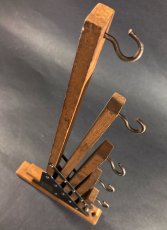 画像3: 1920-30's "Holds more Hanger" Wood＆STEEL Folding Hanger (3)