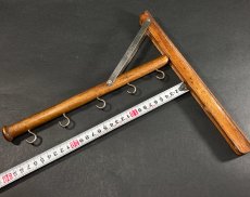 画像7: 1920's  "Wood＆Seel" Wall Mount Folding Hanger Rack (7)