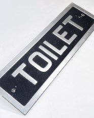 画像1: 1930-40's Art Deco【TOILET】Cast Aluminum Sign (1)