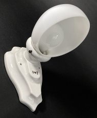 画像2: 1920's Art Deco "Porcelain＆Milk Glass" Bathroom Lamp (2)