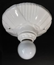 画像1: 1930-40's Art Deco Porcelain Bare Bulb Light (1)