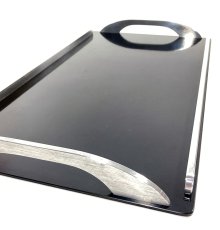 画像1: 1930-40's “Art Deco”  Cocktail Serving Tray  【BLACK × SILVER】 (1)