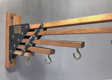画像4: 1920-30's "Holds more Hanger" Wood＆STEEL Folding Hanger (4)