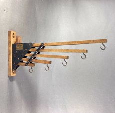 画像1: 1920-30's "Holds more Hanger" Wood＆STEEL Folding Hanger (1)