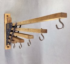 画像3: 1920-30's "Holds more Hanger" Wood＆STEEL Folding Hanger (3)