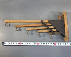 画像7: 1920-30's "Holds more Hanger" Wood＆STEEL Folding Hanger (7)