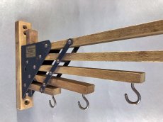 画像4: 1920-30's "Holds more Hanger" Wood＆STEEL Folding Hanger (4)