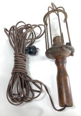 画像4: 1910-20's Wood Handle Trouble Light (4)