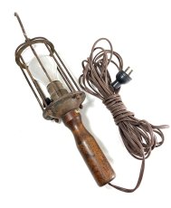 画像1: 1910-20's Wood Handle Trouble Light (1)