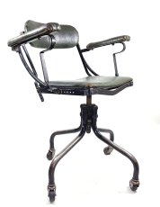 画像13: ☆ DoMore Chair Co.☆  1910-20's "Machine age" Swivel Desk Chair (13)