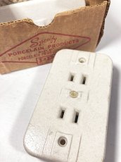 画像1: 1930's "ART DECO" Porcelain Outlet 【デッドストック5個セット】 (1)