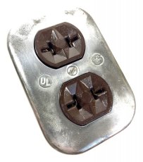 画像5: 1950's【G.E.】Surface Mount Heavy Steel Outlets  (5)