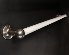 画像1: 1930's "Nickel & Milk Glass" Long Towel Bar (1)