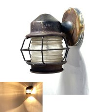 画像1: 1930's "Shabby" Caged Porch Lamp (1)