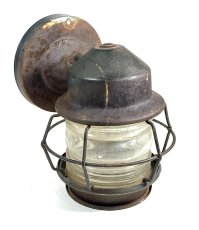 画像2: 1930's "Shabby" Caged Porch Lamp (2)