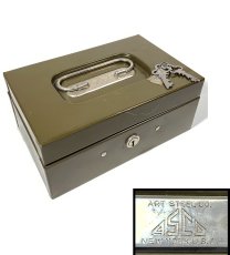 画像1: 1940's "ASCO NEW YORK" Steel Safety Box with Key (1)