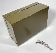画像4: 1940's "ASCO NEW YORK" Steel Safety Box with Key (4)