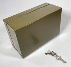 画像4: 1940's "ASCO NEW YORK" Steel Safety Box with Key (4)