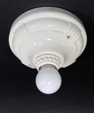 画像1: 1930-40's Art Deco Porcelain Bare Bulb Light (1)
