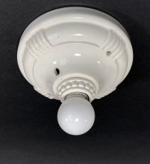 画像2: 1930-40's Art Deco Porcelain Bare Bulb Light (2)