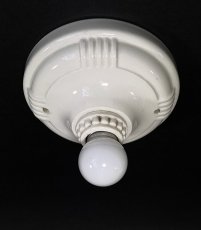 画像1: 1930-40's Art Deco Porcelain Bare Bulb Light (1)