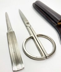画像1: 1930-40's【SOLINGEN】Germany Scissors & Leather Case (1)