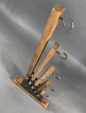 画像3: 1920-30's "Holds more Hanger" Wood＆STEEL Folding Hanger (3)