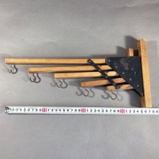 画像7: 1920-30's "Holds more Hanger" Wood＆STEEL Folding Hanger (7)