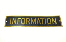 画像2: 1930-40's Brass & Black【INFORMATION】Sign (2)